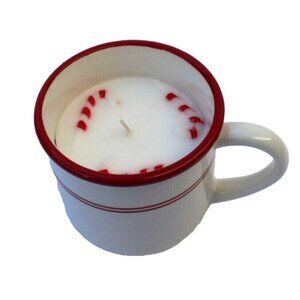New Lrg Peppermint Candy Cane Christmas Candle Food Mug Gift